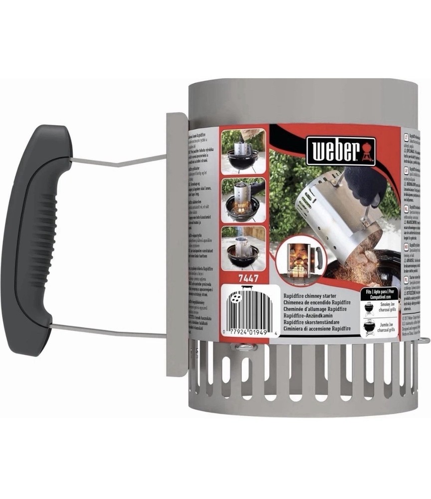 Weber Rapidfire Compact Chimney Starter Charcoal Grill Accessory