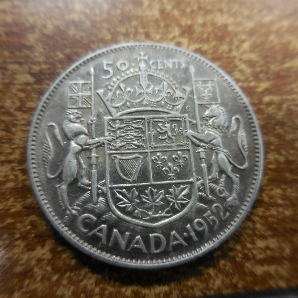 1952 Canada 50 Cents Silver Silver Coin