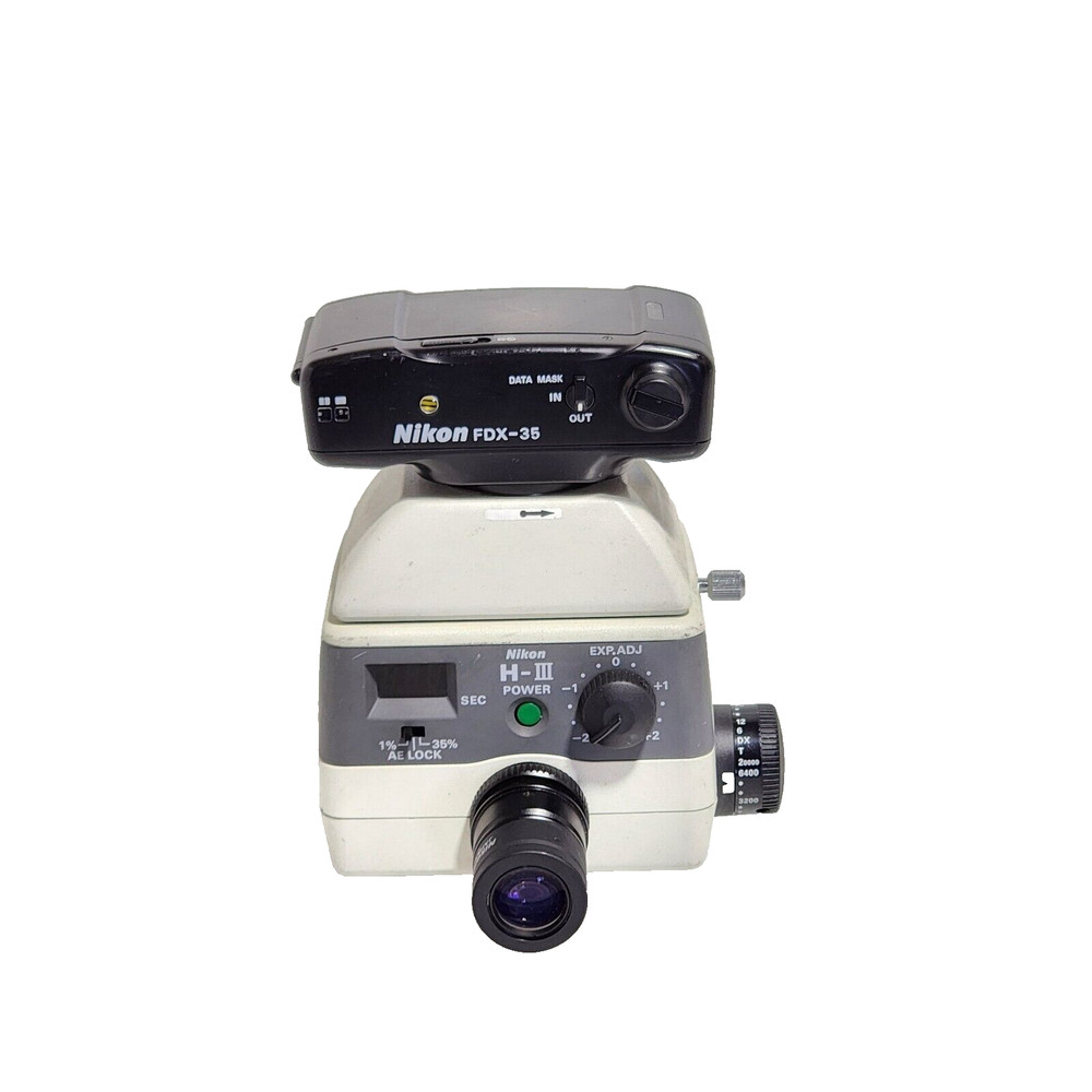 Nikon H-III Microscope Power Lens w/ FDX-35 Camera USED.