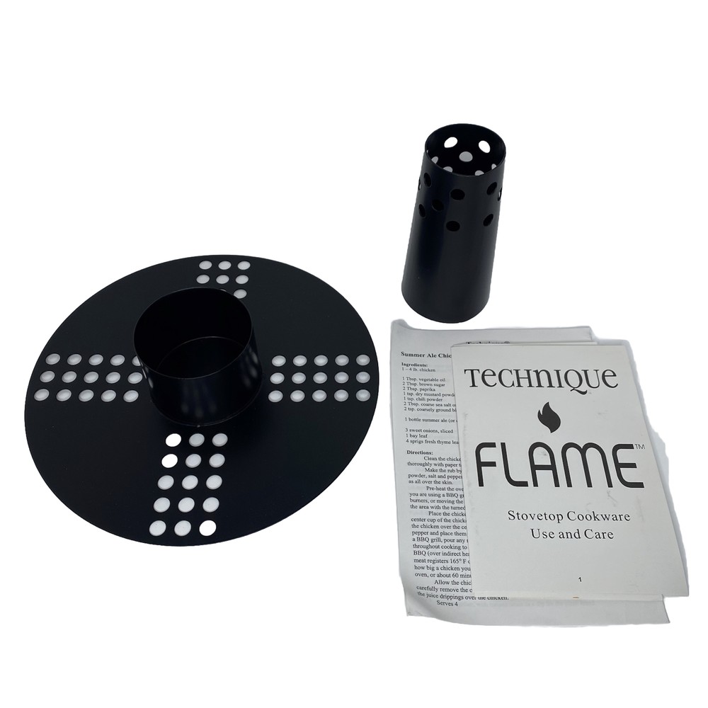Technique Flame 12" Stoneware Casserole Roasting Insert Black (Insert Only)