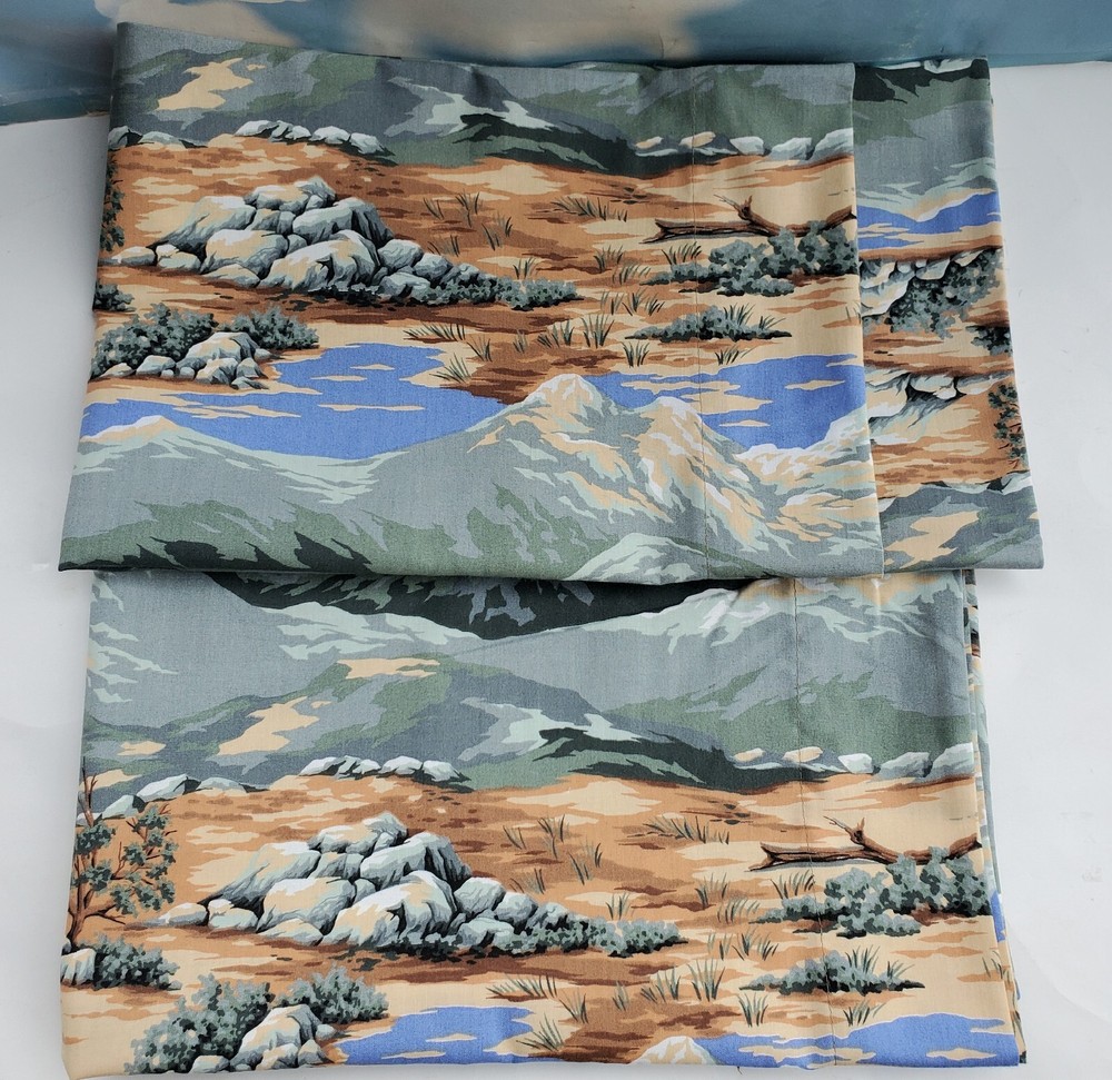‘’Mountain view’’ Cotton Fabric Design standard handcrafted pillowcase/COOL!