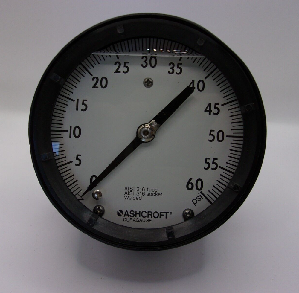 Ashcroft 45 1379 SSL 02B 60# DURAGAUGE SOLID FRONT, PRESSURE GAUGE, 1018A