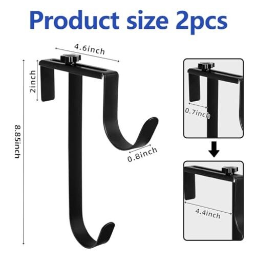 Pcs Double Pool Fence Hooks for Pool Equipment, Adjustable 2 Black-2 Hooks