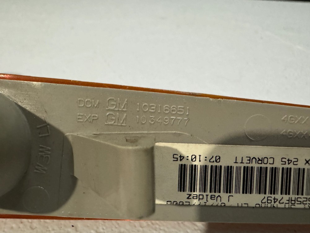05-13 C6 CORVETTE LH DRIVER SIDE FRONT SIDE MARKER OEM #K5