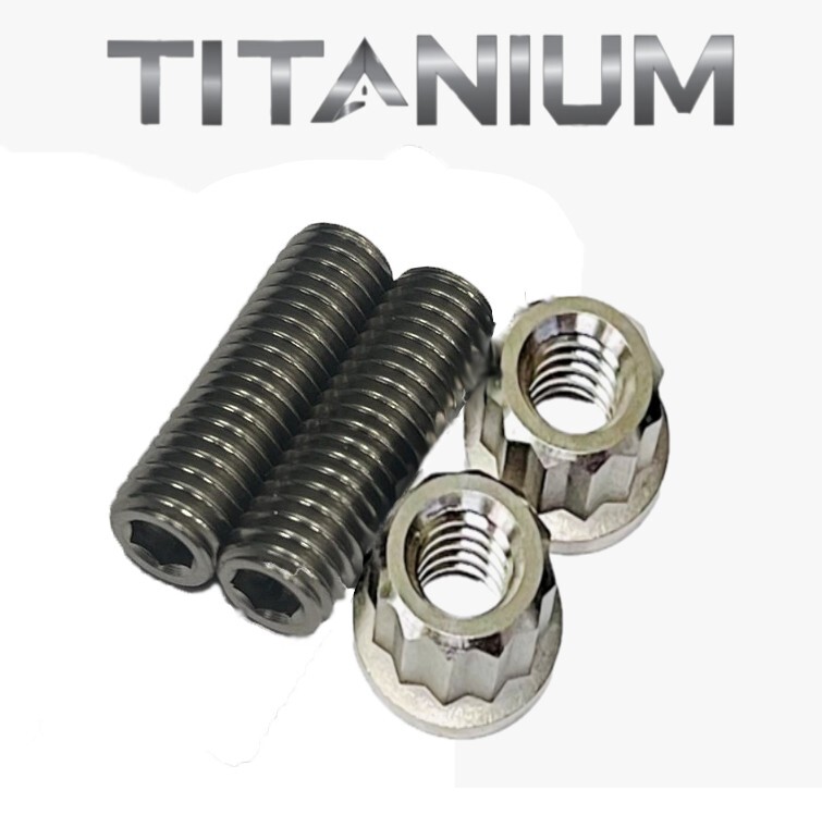 KX450F KFX450 Titanium Exhaust Studs Grade 5 Ti Head Pipe Stud 12 pt Nut Kit Set