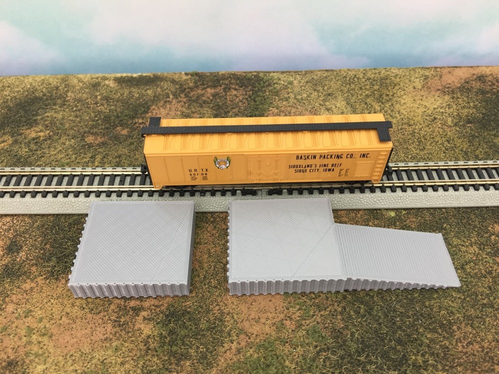 2 pc Loading Platform Dock with Ramp - N Scale 1:160 - No Assembly Required!