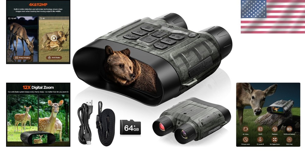 4K Night Vision Binoculars 112MP Camera