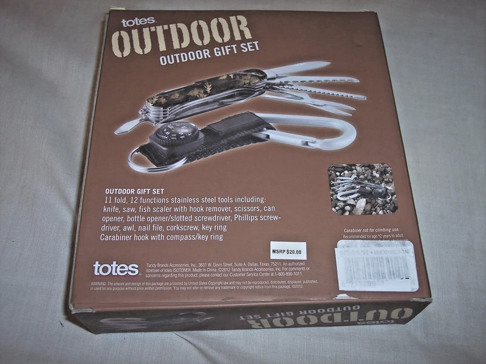 OUTDOOR GIFT SET, Multi-tool 12 function S/S Tool, Great for Camping Totes