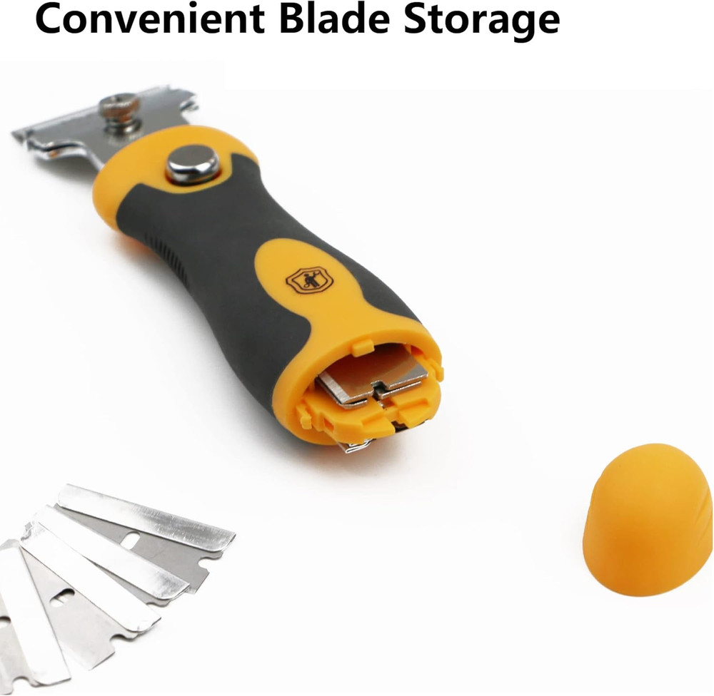 Mulwark Razor Blade Scraper | 2 Handles Razor Scraper Set with Extra 12Pcs Blade