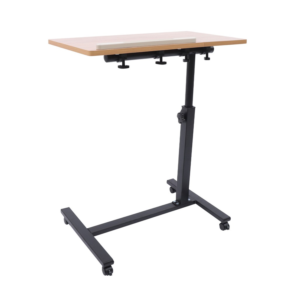 Rolling Laptop Desk Adjustable Mobile Computer Stand Bed Side Table Office Desk