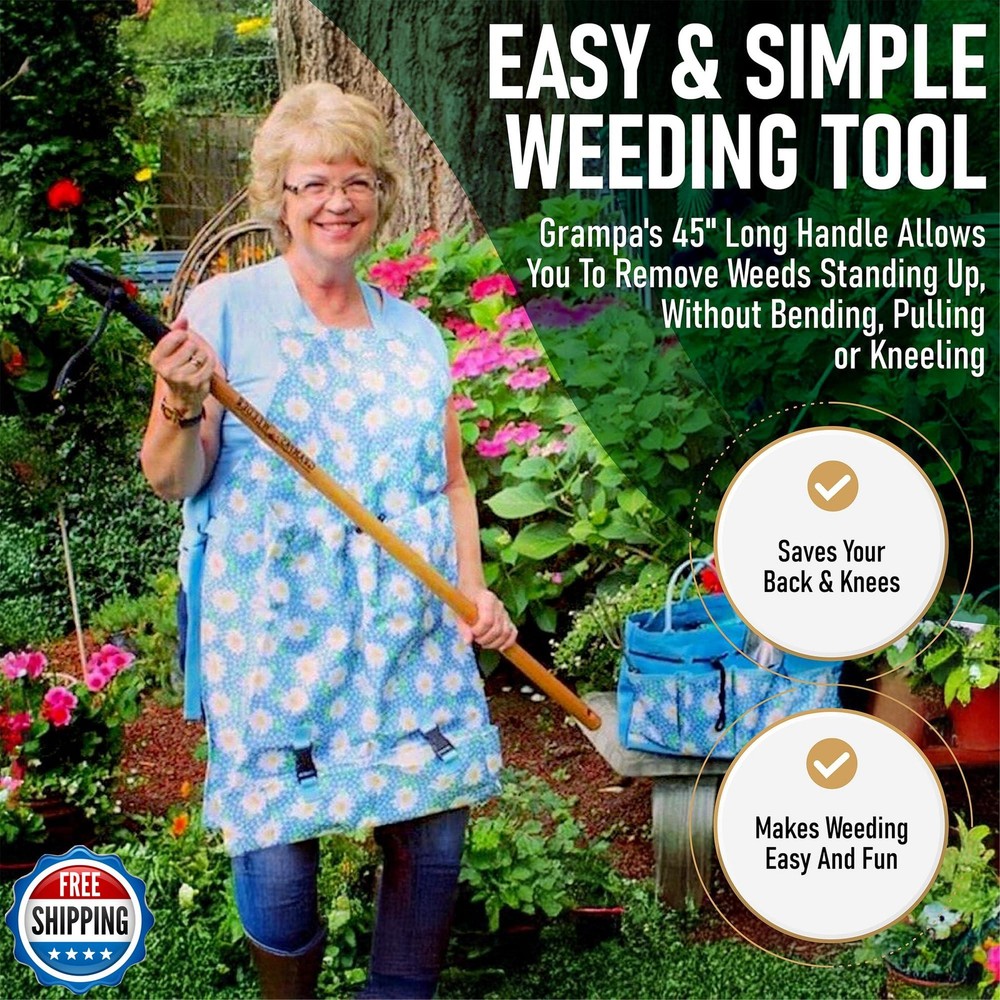 Grampa's Weeder - The Original Stand Up Weed Puller Tool with Long Handle - M