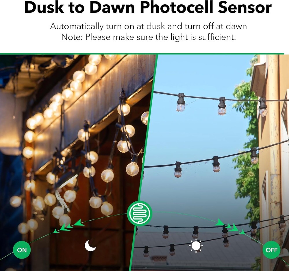 HBN Outdoor Light Timer with Remote Control, Waterproof Light Sensor Timer