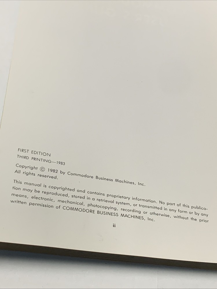 Commodore 64 User’s Guide- Original Vintage 1983 (Third Printing)