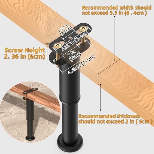 4 Pcs Adjustable Height Bed Support Legs Bed Frame Center Support 7.08-13 inch