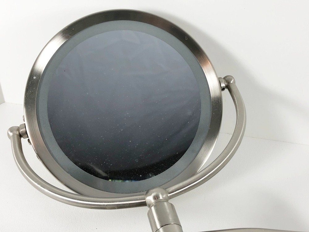 Lighted Wall Mount Hard-Wired Makeup Mirror Brushed Nickel w Switch 3X?