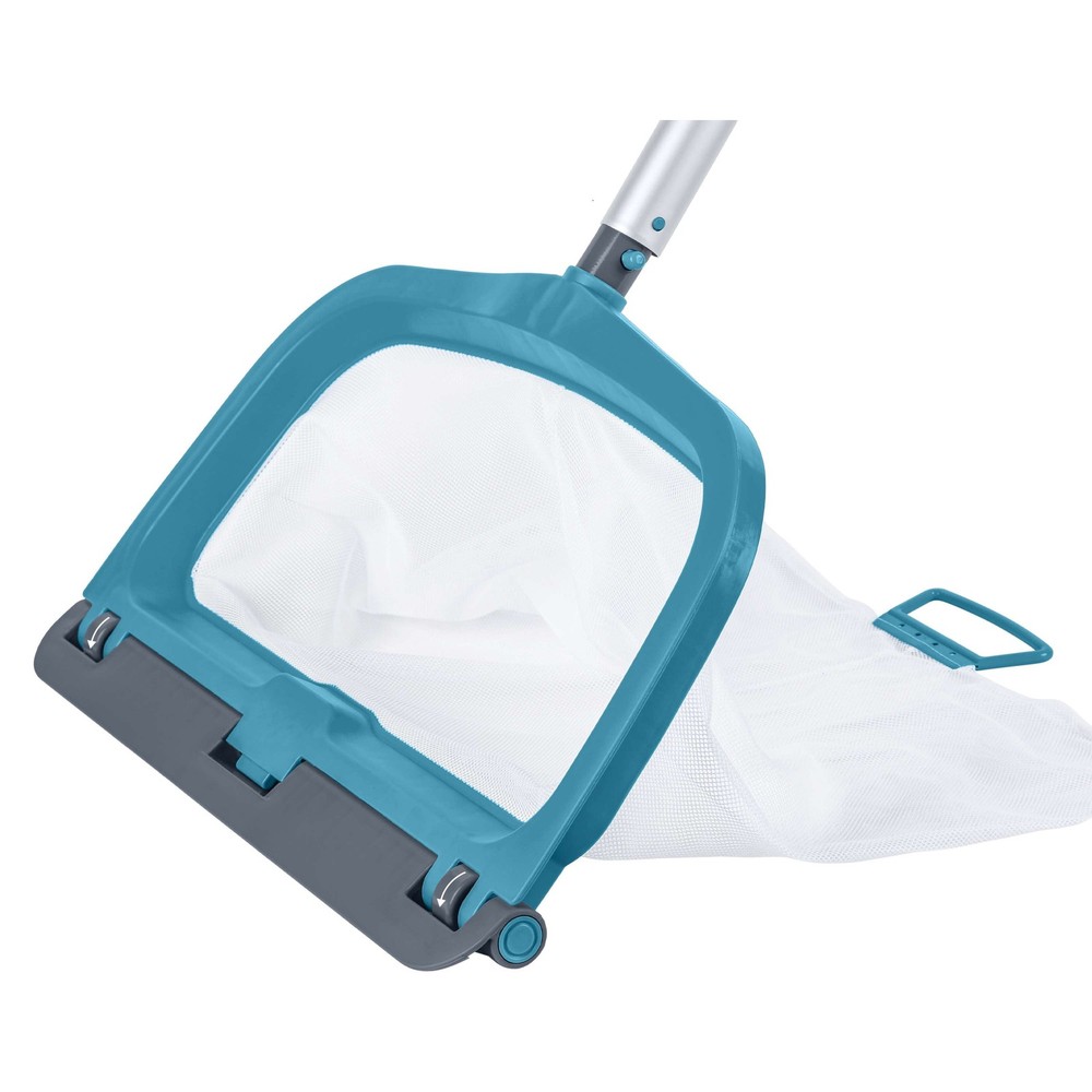 Pool Leaf Rake with Easy-Roll Wheels