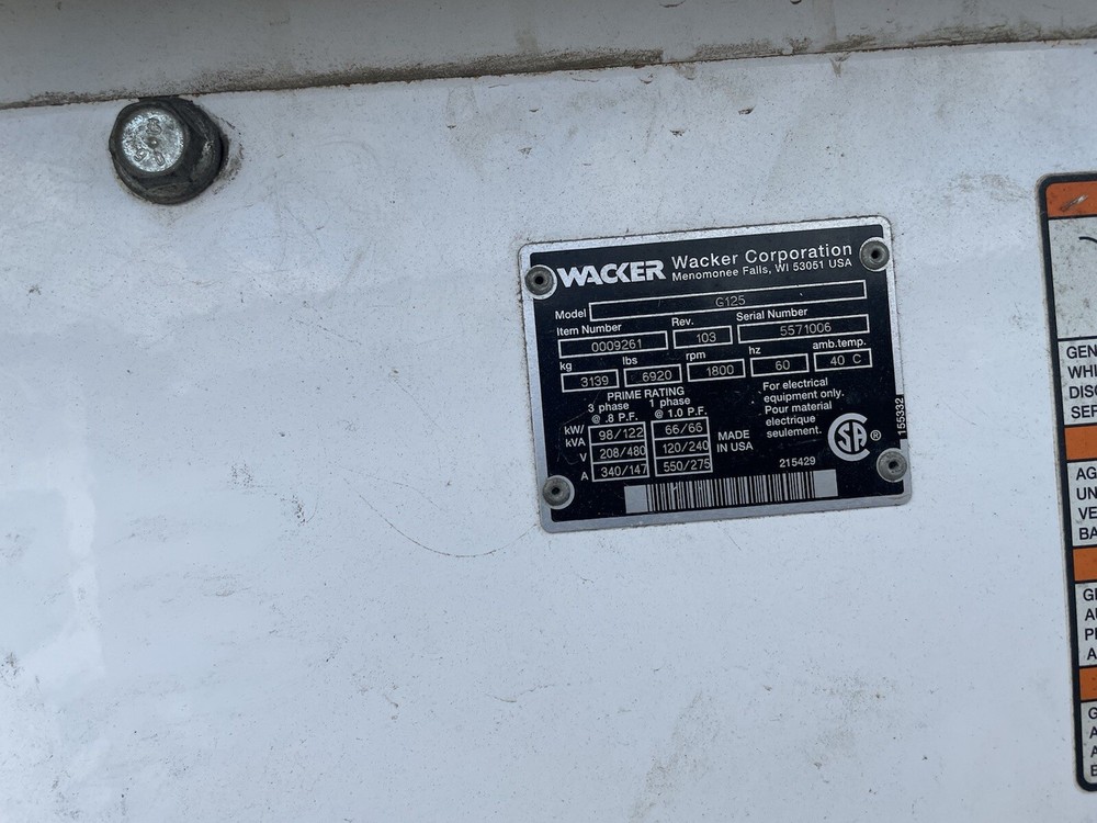wacker g125 generator
