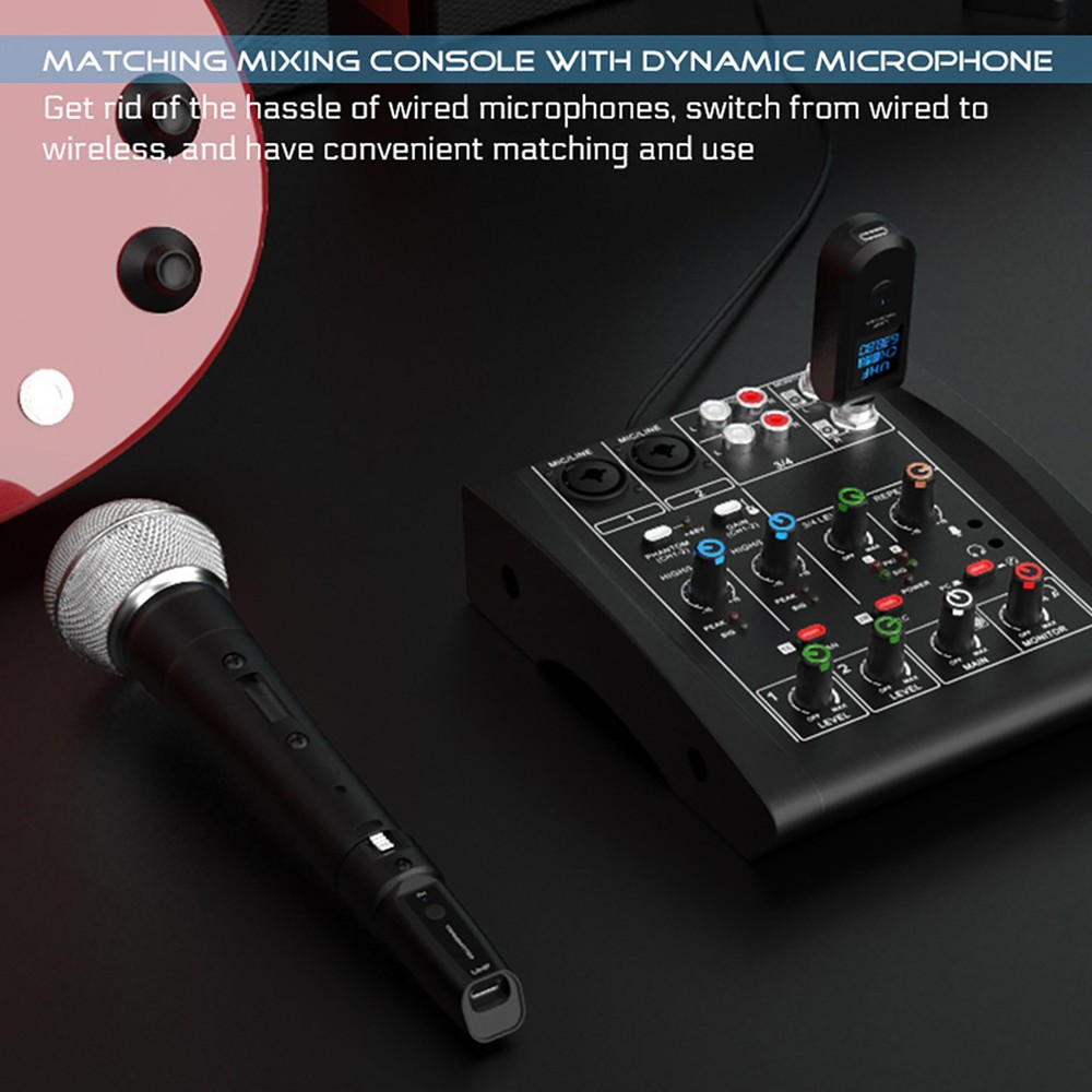 Audio Transmitter&Receiver UHF XLR Adapter For Mic/Mixing Console/Instruments