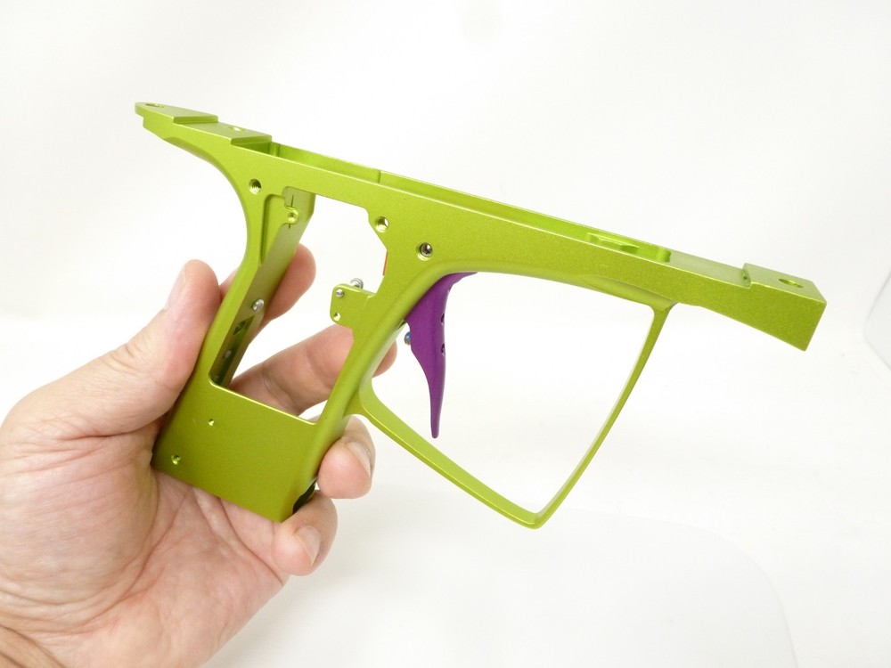 NEW MACDEV CLONE 5 / 5S TRIGGER FRAME w/ TRIGGER ON/OFF BUTTON PAD LIME GREEN