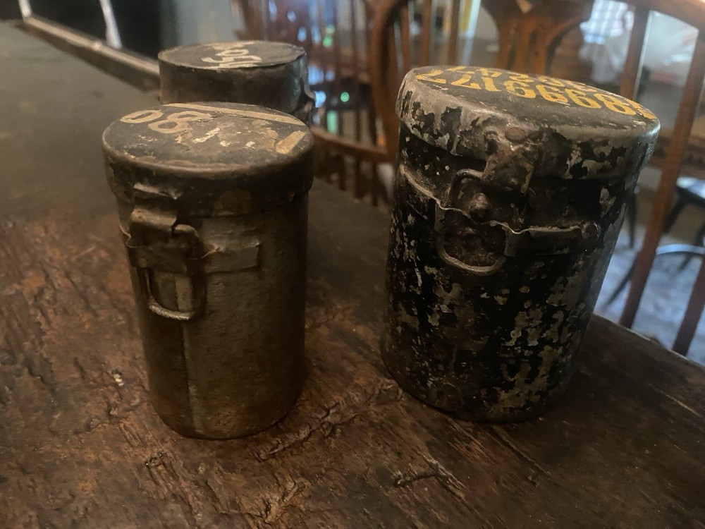 Vintage Military Surplus canisters Small
