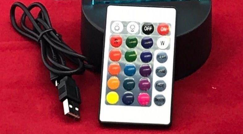 Hello Kitty Light Up Lamp LED Personalized Hello Kitty Table Lamp Remote Engrave