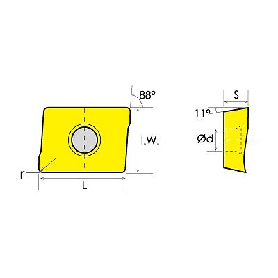 APKT-1003 COATED SHOULDER MILLING INSERT (6010-4203)