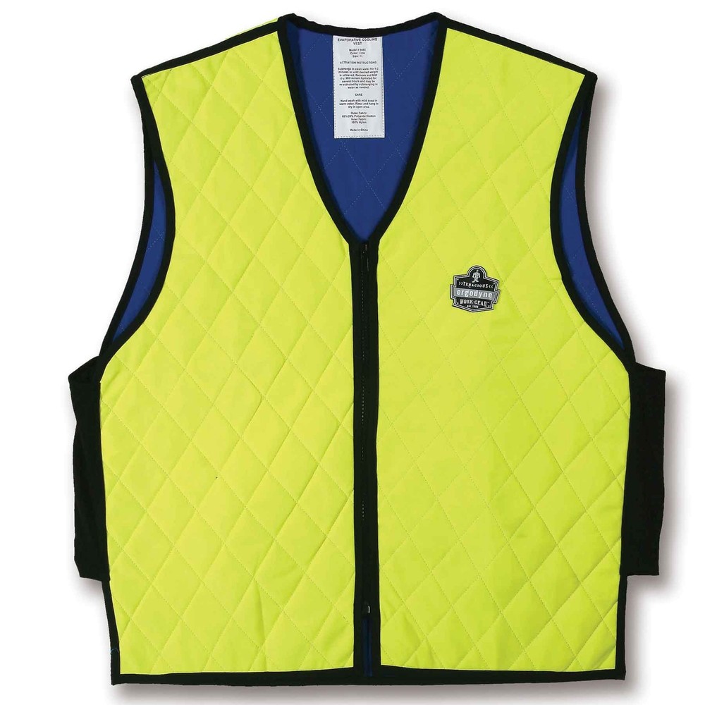 Cooling Workwear Embedded Polymers, Zipper Closure Tools, Lime, X-Large