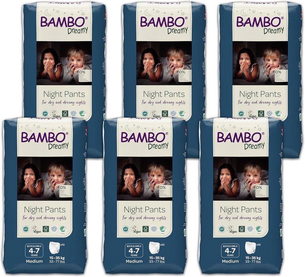 Bambo Nature 60 Pack Pull-Ups - Night Time Unisex Medium Disposable Diapers