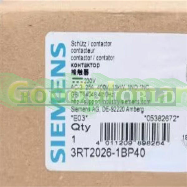 Siemens 3RT2026-1BP40 Contactor NEW 1Pcs/