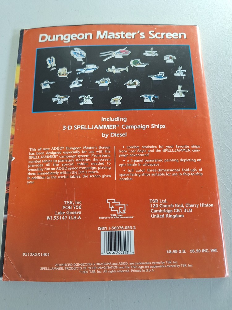 Advanced Dungeons & Dragons 2e Spelljammer Dungeon Master's Screen