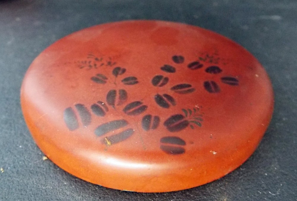 Japanese Lacquer Lidded Circular Box Cinnabar Red & Black - 3 1/2"