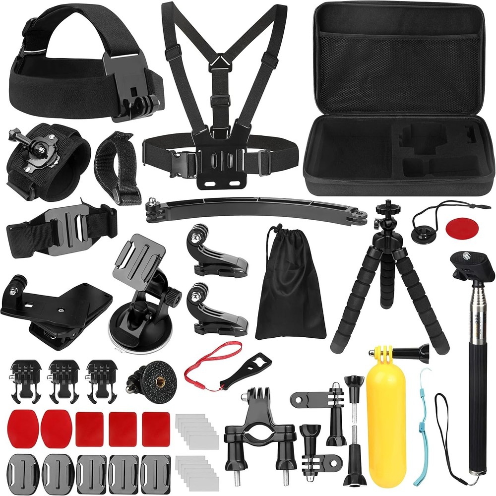 Comprehensive 50-in-1 Accessory Kit for Action Cameras - Unleash Your Creativity