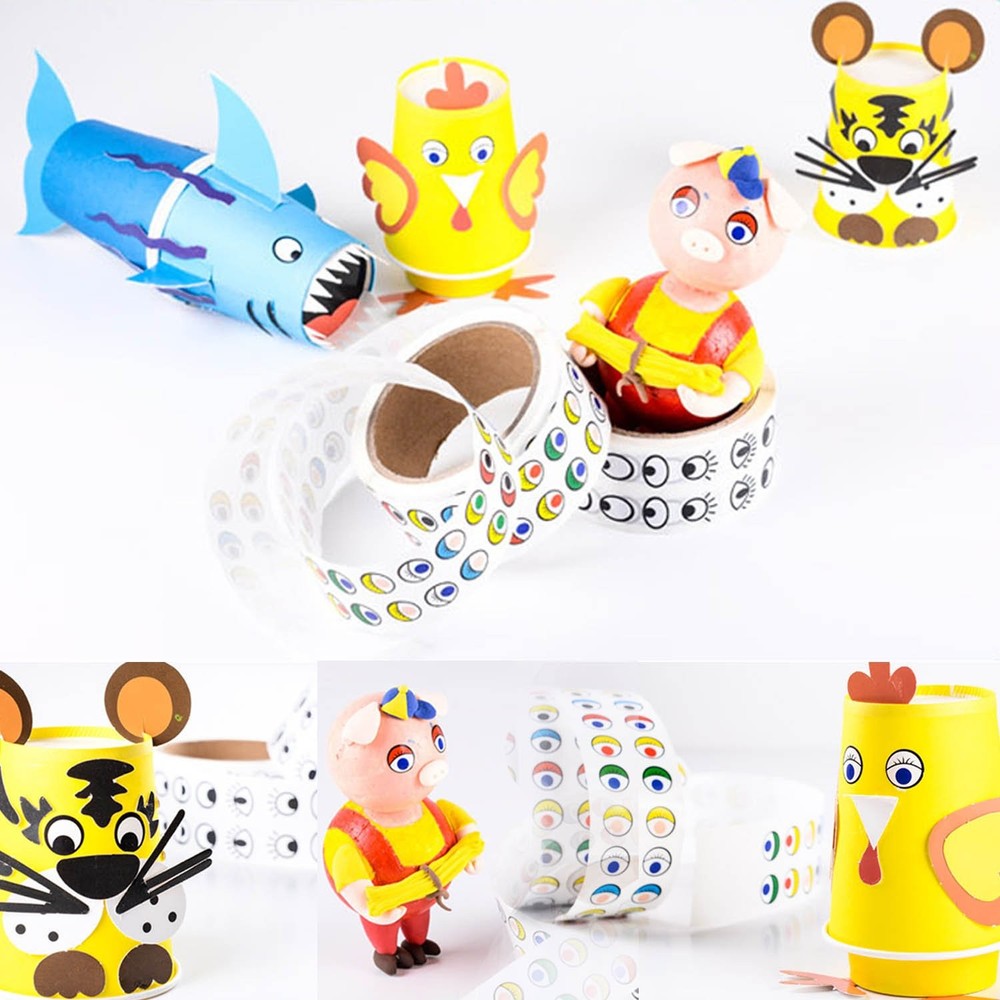 Lependor Black White Eye Stickers Labels Roll width 42mm, and