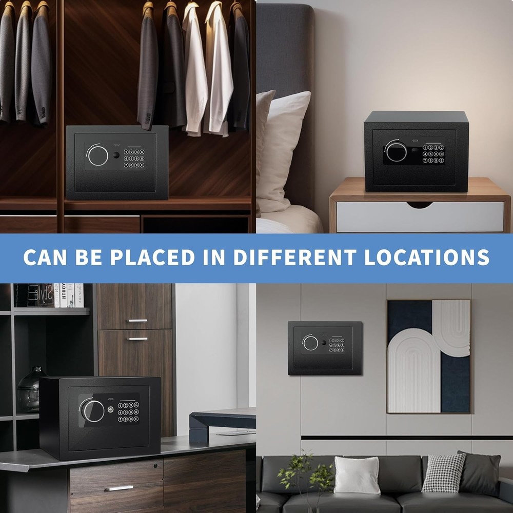 Digital Electronic Fireproof Safe - Compact Security Lock Box for Valuables