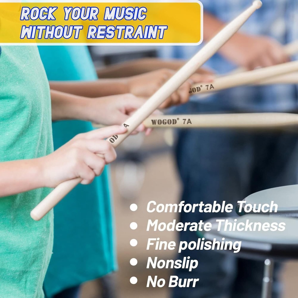 Drum Sticks 7a Drumsticks Maple Wood Tip (2 Pair)