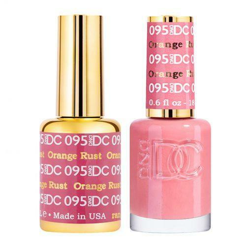DND DC Soak Off Gel Polish + Matching Nail Lacquer - #095 Orange Rust