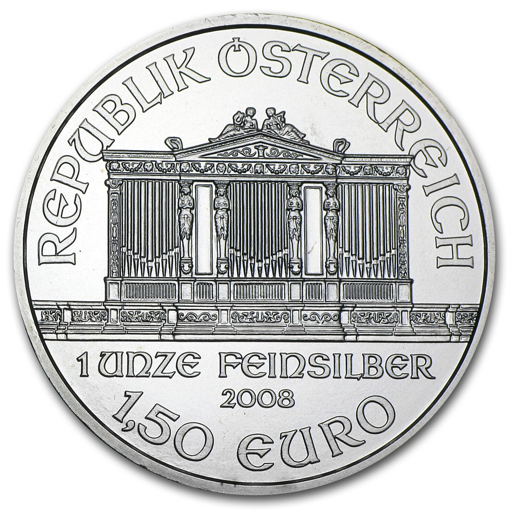 2008 Austria 1 oz Silver Philharmonic BU