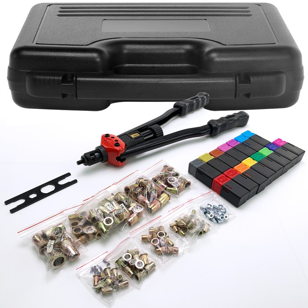 Rivet Gun Kit Rivnut Thread Setting Tool Nut Setter NutSert Metric SAE Riveting