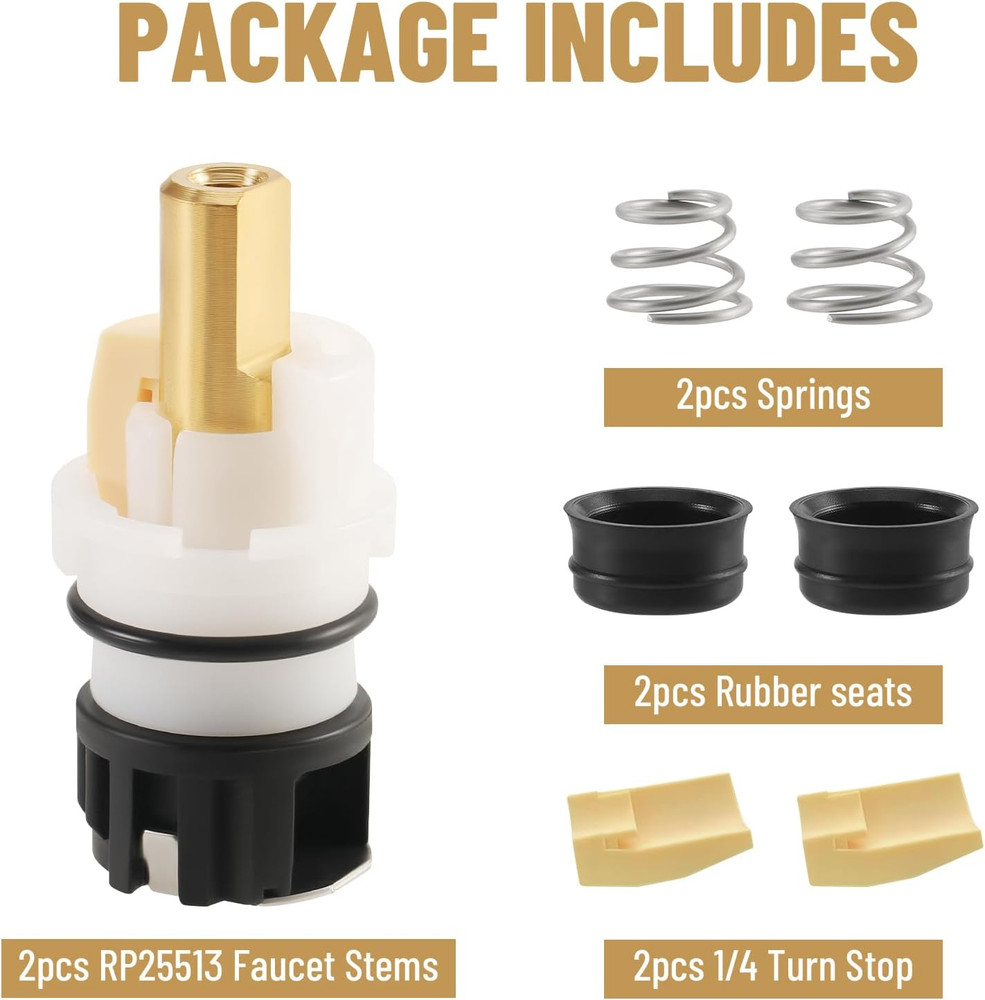 2 Pack RP25513 Faucet Stem Replacement for Delta Two Handle Faucet Repair Kit, P