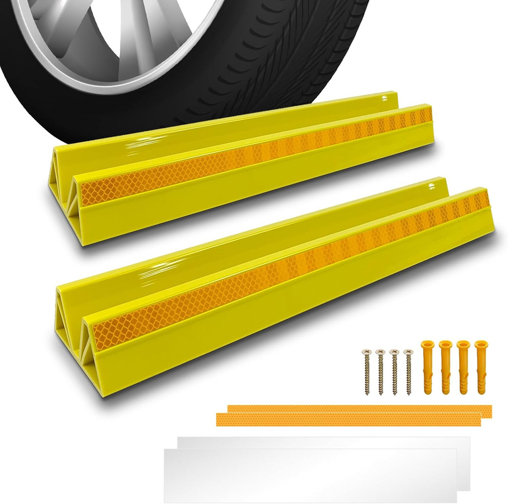 Garage Parking Stopper 18in Parking Aid Wall Protector Car Stop 2 Pack