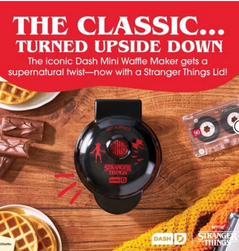 STRANGER THINGS MINI WAFFLE MAKER NETFLIX X DASH WAFFLE MAKER NEW In Box