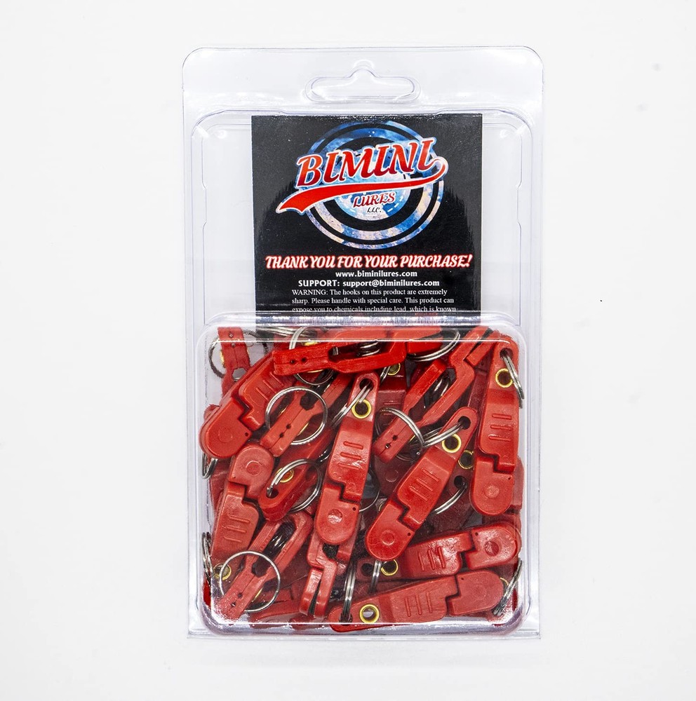 Snap Weights for trolling - Red Clip (Red- 25 Clips per Pack)