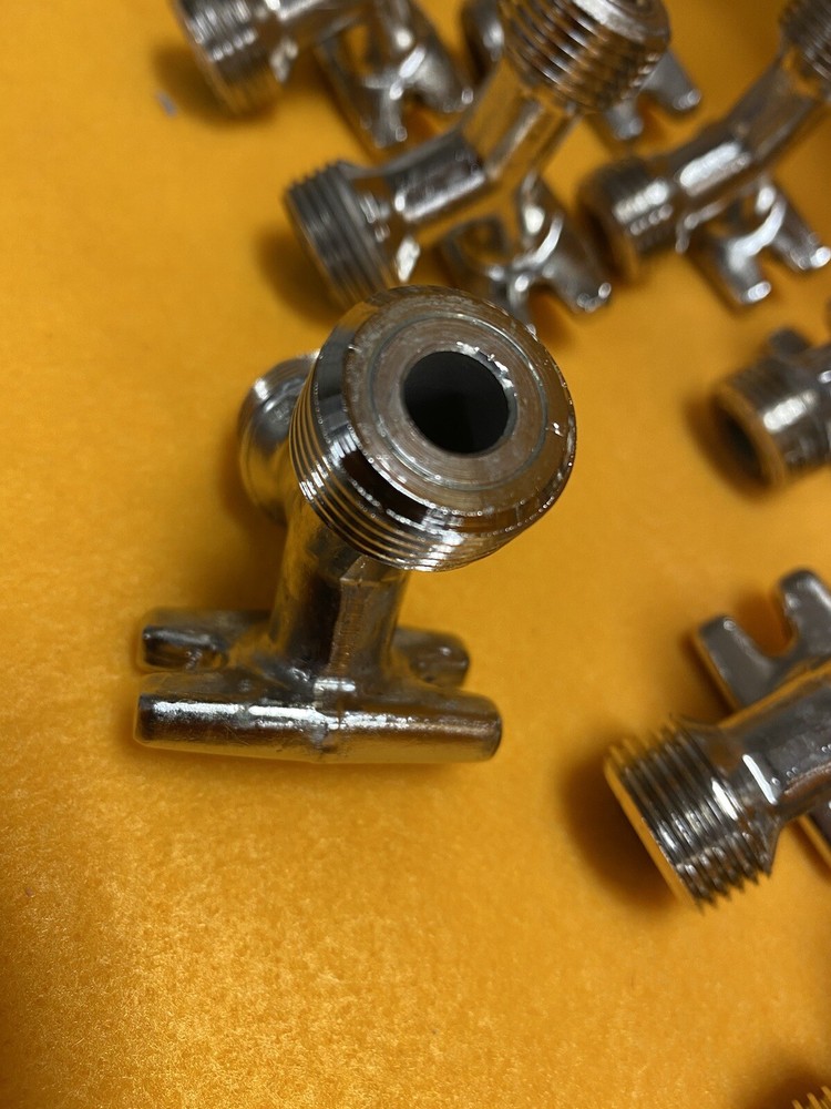 DRAFT BEER LINE WALL or PANEL BRACKET - 3/8" Bore 45 Degree Plated Brass. 1 PC.