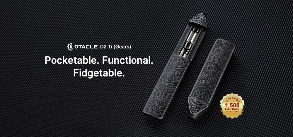Olight Otacle D2 Ti Gears Multi-Bit Driver w/Fidget Slider & Gear Etching Limite