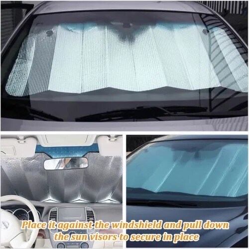 2 X Foldable Auto Car Windshield Sun Shade Shield Cover Visor Block UV Protector