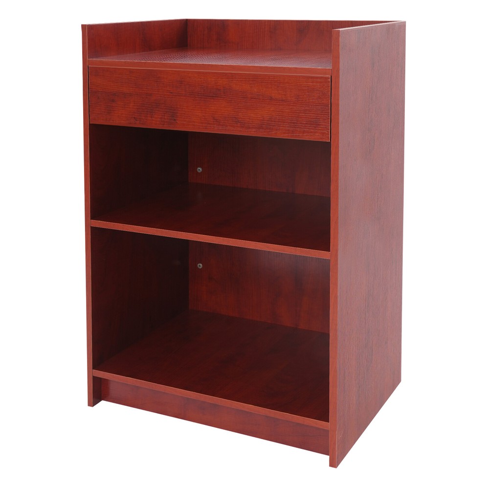 Elegant Maple Leaf Presentation Stand with Spacious Storage & Drawer