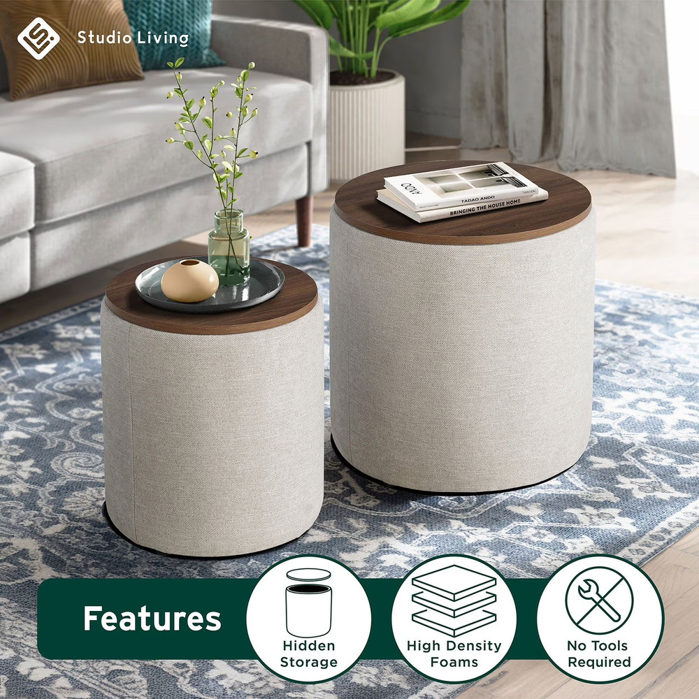 Studio Living Alvin Storage Ottoman Set
