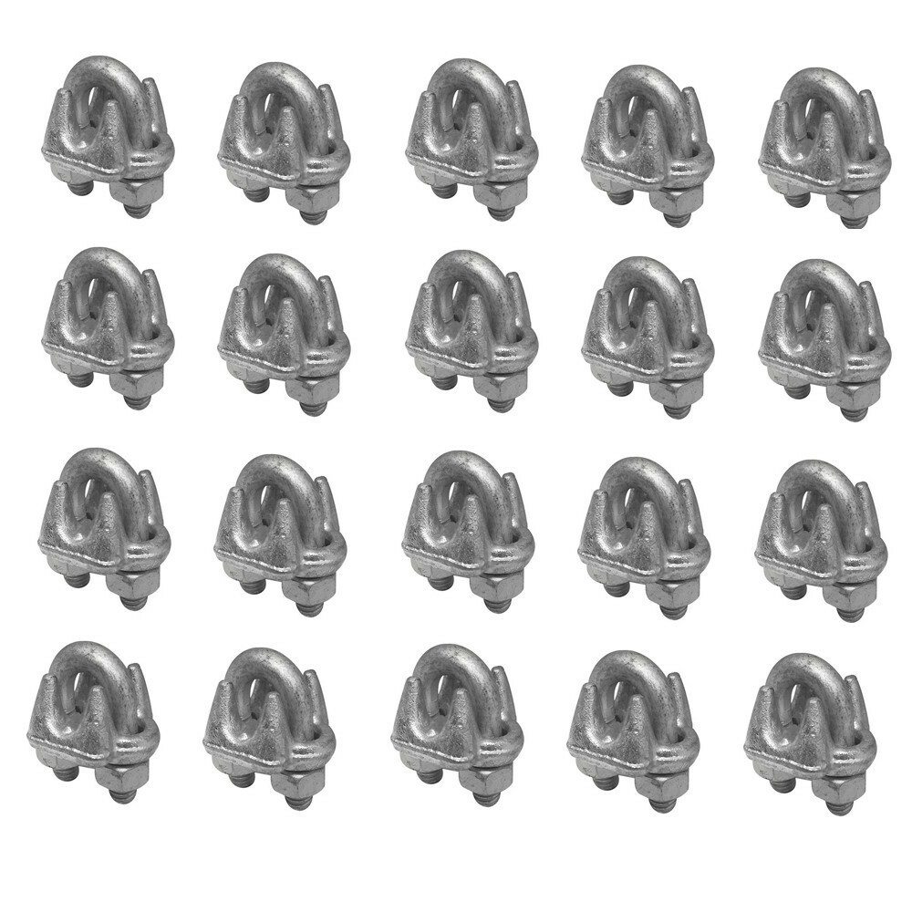 50 Pack 1/4" Galvanized Wire Rope Cable Clips – Drop Forged U-Bolt Clamps