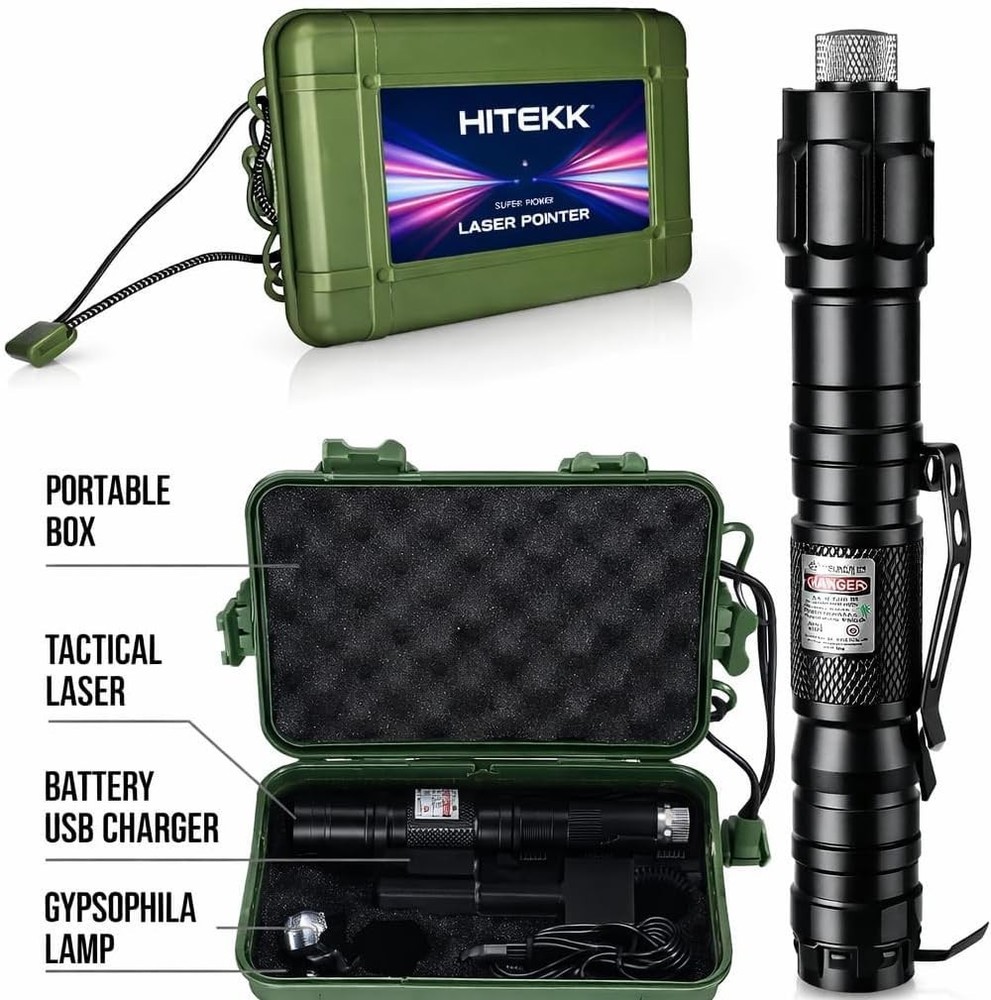 High Power Green Laser Pointer | Tactical Long Range Green Laser Pointer | Si...