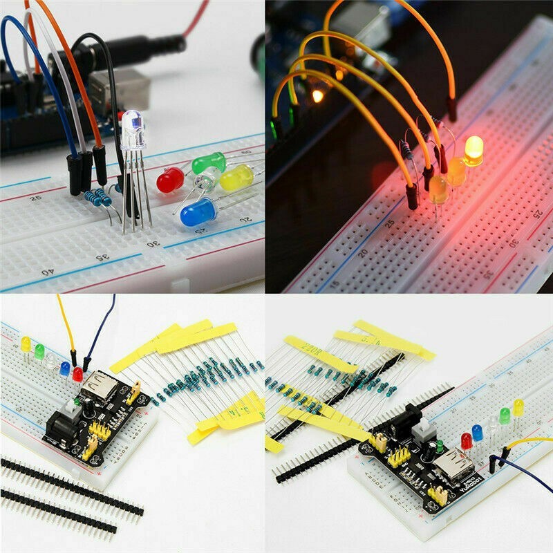 Power Module For Arduino Resistor Buzzer Breadboard LED Cables Electronic Kit